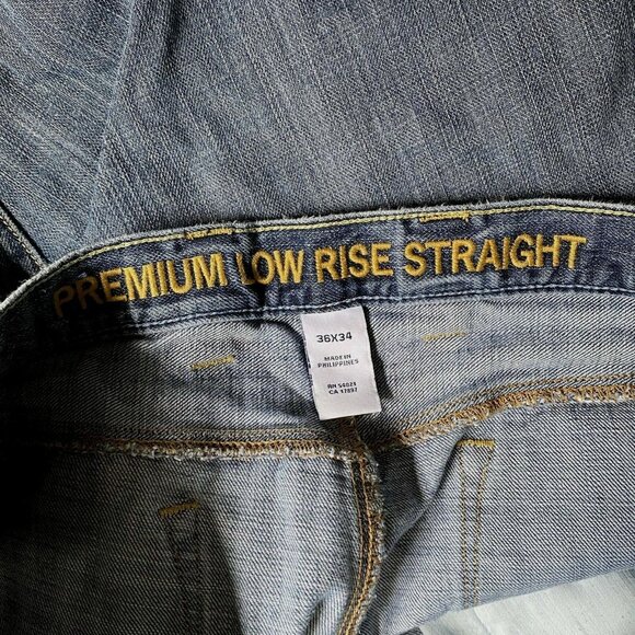 Gap Premium Low Rise Straight Leg Jeans 36 x 34 Denim Work Wear Grunge - Picture 5 of 7